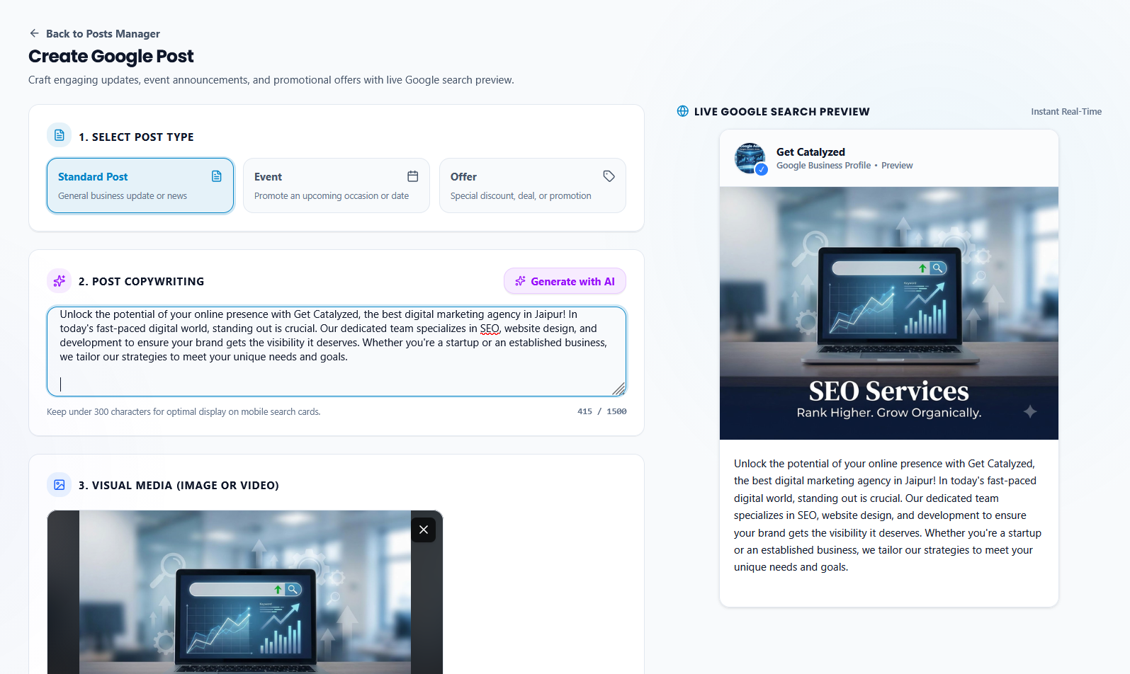 Create and Schedule Google Posts